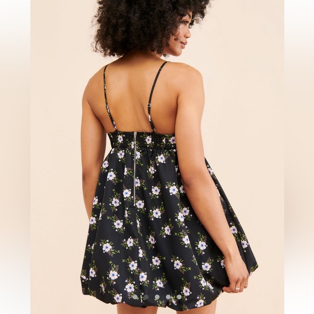 Free People Bubble Mini Dress Black Sz Medium - Picture 2 of 11